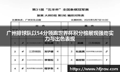 广州排球队以54分领跑世界杯积分榜展现强劲实力与出色表现